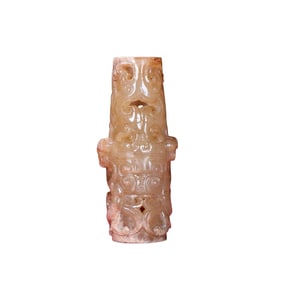Vintage Chinese Hetian Jade Carved Chi Dragon Pendant