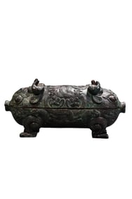 Vintage Chinese Bronze Divine Beast Box
