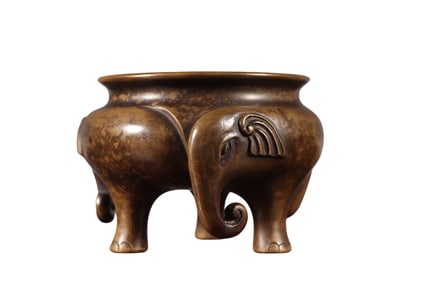 Vintage Chinese Copper 3 Leg Elephant Incense Burner