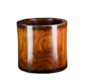 Vintage Chinese Huanghuali Wood Brush Pot