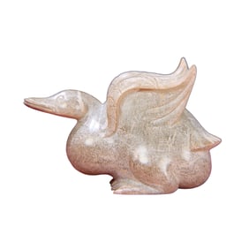 Superb Vintage Chinese Hetian Jade Carved Duck Statue