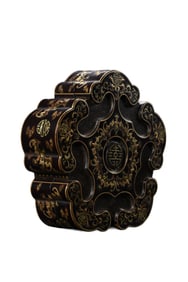 Chinese Gilt Gold Wooden-cored Lacquerware Jewellery Box