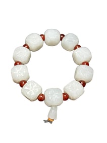 Superb Chinese Hetian Jade Beads Bracelet