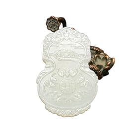 Chinese Natural Hetian Jade Low Relief Fortune Bat Pendant
