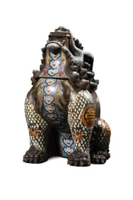 Vintage Chinese Copper Cloisonne Divine Beast Incense Burner