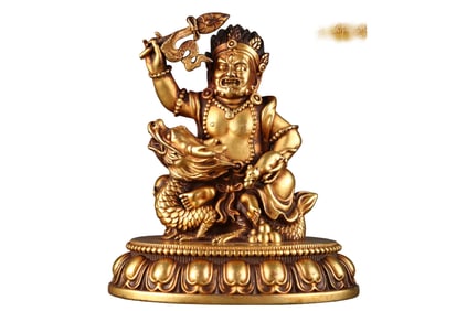 Vintage Gilt Gold Copper Buddha Statue
