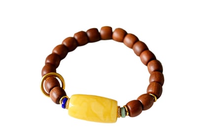 Hand Woven Sandalwood & Beeswax Beads Bracelet