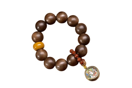Hand Woven Chenxiang Wood Beeswax Beads Bracelet