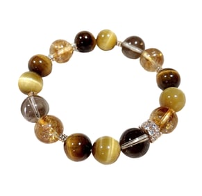 Hand Woven Tiger Eye Crystal Beads Bracelet