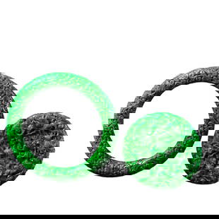 Inside Diameter 57.8mm Exquisite Green Jadeite Bracelet w Hand Carved Green Jadeite Dragon Pendant: Inside Diameter 57.8mm Exquisite Green Jadeite Bracelet w Hand Carved Green Jadeite Fortune Dragon PendantInside Diameter: 57.8 (mm) 2.27 (inches)Dimension: 55.6 x 8.9 (mm)2.19 x 0.35 (inches)