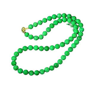 High Quality Green Jadeite Carved Flowers Beads Necklace