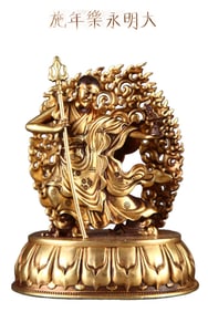 Superb Old Tibetan Gilt Gold Copper Buddha Statue