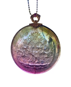 High Quality Tourmaline Carved Yellow Jambhala Pendant