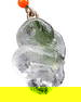 Beautiful Natural Green Crystal Carved Snake Pendant w Hand Woven Necklace