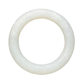 Inside Diameter 56mm Superb Chinese White Hetian Jade Bracelet