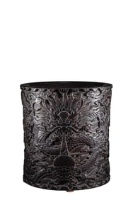 Chinese Zitan Wood Low Relief Fortune Dragon Design Brush Pot