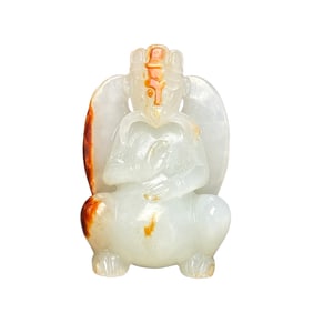 Chinese Hetian Jade Carved Garuda Pendant