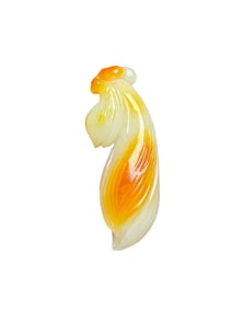 Chinese Hetian Jade Carved Orchid Pendant