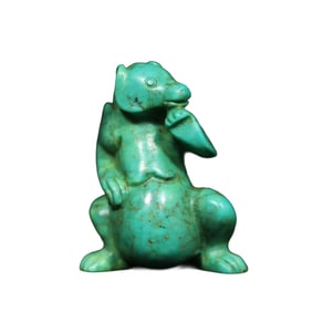 Vintage Turquoise Carved Bear Statue