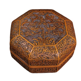 Chinese Lacquerware Fortune Dragon Design Jewellery Box