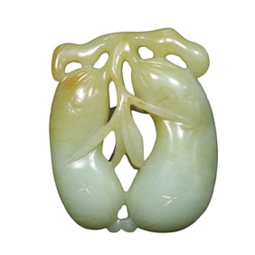 Chinese Hetian Jade Carved Melon Pendant