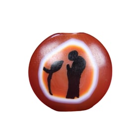 Chinese Red Agate Buddha Pendant