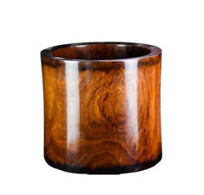 Chinese Huang Huali Wood Brush Pot