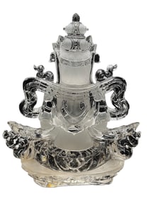 Exquisite White Crystal Carved Amitayus Statue