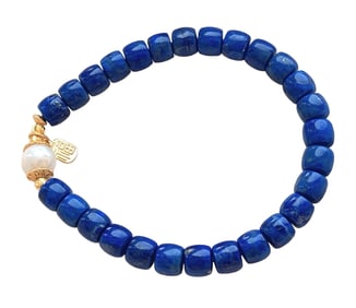 Hand Woven Lapis Lazuli Beads Bracelet