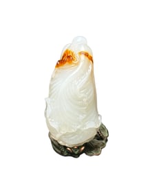Superb Chinese Hetian Jade Carved Fortune Cabbage Pendant
