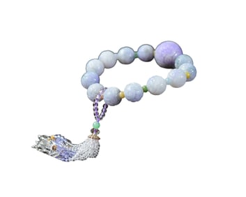 Hand Woven Exquisite Purple Jadeite Beads Bracelet