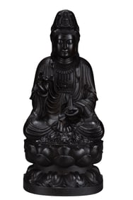 Vintage Chenxiang Wood Carved Kwan-yin Statue