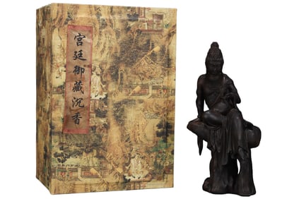 Vintage Chenxiang Wood Carved Kwan-yin Statue