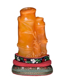 Vintage Chinese Tianhuang Stone Carved Fortune Bamboo Seal