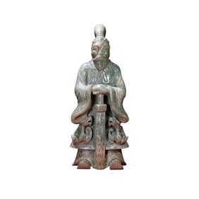 Vintage Chinese Hetian Jade Carved Figure Statue