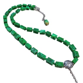 Exquisite Green Jadeite Beads Necklace