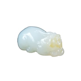 Chinese Hetian Jade Carved Fortune Pixiu Pendant