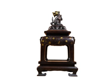 Vintage Chinese Gilt Gold Copper Fortune Beast Incense Burner