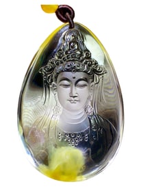 Exquisite Crystal Carved Kwan-yin Pendant