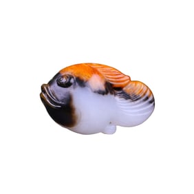 Chinese Hetian Jade Carved Fish Pendant