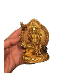 Vintage Gilt Gold Copper Yellow Jambhala Statue