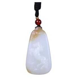 Superb Chinese Hetian Jade Carved Fortune Horse Pendant