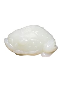 Chinese Hetian Jade Carved Fortune Toad Statue