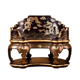 Chinese Gilt Gold Wooden-cored Lacquerware Shrines