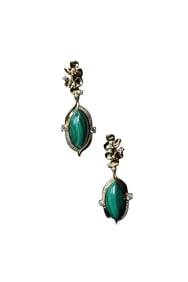 A Pair Beautiful 925 Silver Inlay Malachite Earring