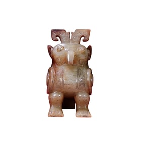 Superb Old Chinese Hetian Jade Carved Bird Statue