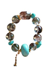 Hand Woven Exquisite Turquoise & Crystal Beads Bracelet