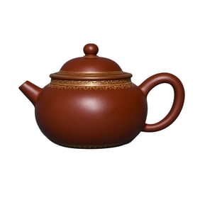 Chinese Gilt Gold Yixing Zisha Teapot