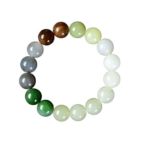 Beautiful Chinese Hetian Jade Beads Bracelet