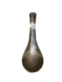 Chinese Pure Silver Flowers Design Spoon